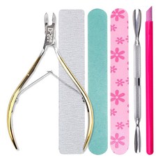 MEIBROWN 美甲護理必備工具6件組, 指甲鉗 + 指甲推棒 2種 + 指甲銼 3種, 1套