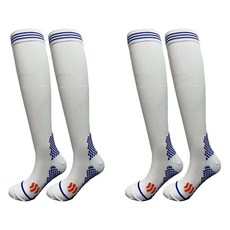 Edelin 男女通用防滑運動壓力及膝襪組, 白色, 2個