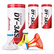 Joobong 尼龍Air羽球3件組 DY-3AS, 3套, 白色, 萊姆色, 紅色, 3入