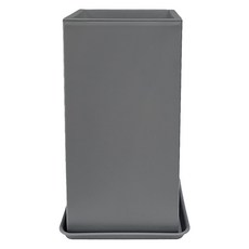 DAILED PLUS 塑膠室內大型方形花盆1號+底盤組, 1個, 灰色