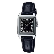카시오 여성용 아날로그 사각 가죽 손목시계 LTP-V007L + 배터리교환권 세트