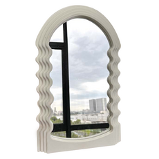 EVER HOUSE 波浪化妝桌上壁掛鏡, 白色