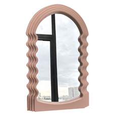 EVER HOUSE 波浪化妝桌上壁掛鏡, 粉色