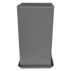 dailed 塑膠居家裝飾長方形花盆 + 托盤組, 1套, 灰色