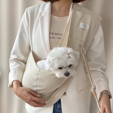 Bonjour toutou 寵物舒適魔術斜揹袋, 1個, 象牙白