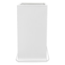 DAILED PLUS 塑膠室內裝飾大型方形花盆1號+底盤組, 1個, 白色