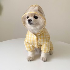 Bonjour Toutou 狗狗法式四腳連身雨衣, 黃色, 1個