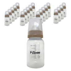 hibee 新生兒用PP防脹氣奶瓶, 130ml, 棕色, 20個