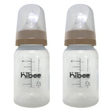 hibee PP 八彎新生兒奶瓶, 130ml, 棕色, 1套