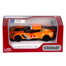 KiNSMAR 2016 雪佛蘭 Corvette C7 賽車 KT5397 汽車作動玩具, 1個, 橘色