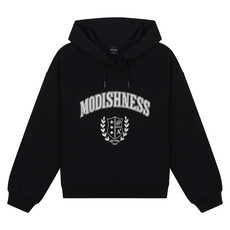 애플핑크 여성용 아치형 레터링 후드티셔츠