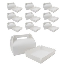 Inp 24 組裝式手提餅乾盒 大 20 x 15 x 10.5 cm + 底襯組, 白色, 10套