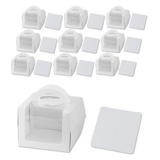 Inp 24開窗蛋糕盒 大 18 x 18 x 14 cm + 底紙套組, 白色, 10套