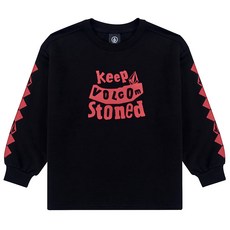 볼컴 아동용 스톤 체커보드 프린팅 롱슬리브 티셔츠 VJPTLSD35002