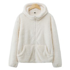 M.N.C 男女通用柔軟刷毛連帽拉鍊外套 MDHD069CG