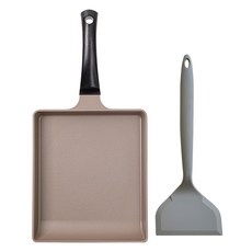 QUEEN SENSE Modam 電磁爐用玉子燒鍋 + 灰色矽膠鍋鏟組, 1套