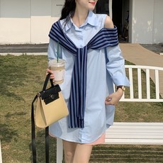 마켓에이 숄더 트임 단가라 셔츠 원피스 T24FW3-A0790