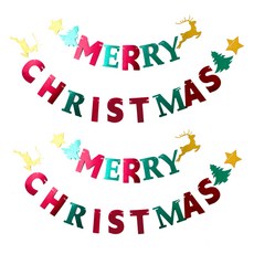 PARTYSHOW 聖誕節裝飾掛旗, 奢華亮片, 2個