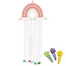 LivingDA 彩虹髮夾整理架+花髮夾3件套, 粉色(整理架)+隨機出貨(花髮夾), 1組