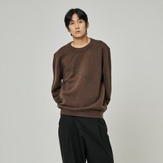 트래드클럽 남성용 베리 베이직 오버핏 라운드 니트