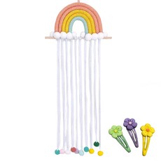 LivingDA 彩虹髮夾整理架+花髮夾3件套, 柔彩色(整理架)+隨機出貨(花髮夾), 1組