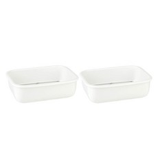 plala Hi 加深陶瓷烤盤 大, 白色, 2個