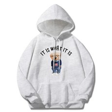 ILLUSO 男女通用 柔軟特級雙面棉 What is Bear 連帽T恤