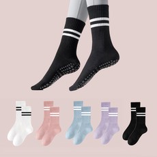 Elsso 女士皮拉提斯防滑瑜珈襪5雙組