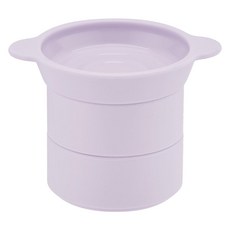 My Fluffy 堆疊系列寵物矽膠雙層餐盤, 1個, 薰衣草紫