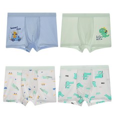 IBboom 男童恐龍野餐冰絲四角內褲4件組 C12