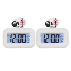 리나블루 귀여운 다기능 알람 탁상시계 2개, 양