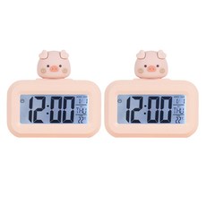 Lina Blue 可愛多功能鬧鐘桌鐘 2入, 大豬