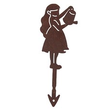 SteelDeco 花盆裝飾 拿著灑水器的少女 花盆插牌 90 x 250 x 1.2 mm, 防鏽處理