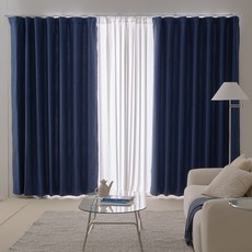 Modern House ON Memory 高度可調遮光窗簾 2入, 海軍藍