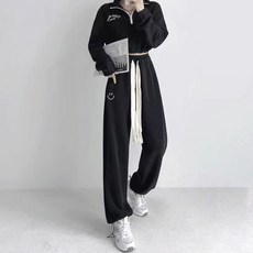 메이첼 크롭 반집업 스마일 조거 롱팬츠 세트 13490