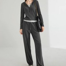 메이첼 캐주얼 후드 티셔츠 롱 팬츠 세트 13508