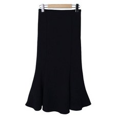 시크블랙 키디르 뒷밴딩 절개포인트 머메이드라인 롱스커트 cpsk6609k47