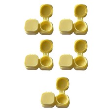 블랙트리 심플 1단 휴대용 렌즈 케이스, 옐로우, 5개