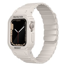 Imall Apple Watch 一體式磁吸矽膠錶帶, 1個, 奶油色