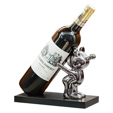 American Road 泡泡熊經典室內裝飾紅酒架 RK2161, 銀色, 1個