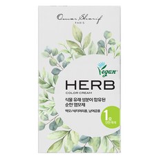 HERB COLOR 東星製藥 彩色染髮霜, 1號 深黑色, 1個