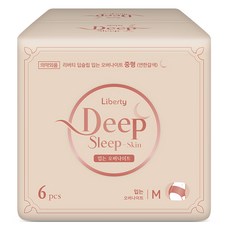 Liberty ORGANATURE Deep Sleep韓國產夜用褲型衛生棉, 1包, 6片, M(85~95cm)