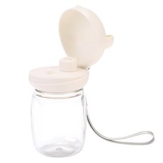 Lanboer Tammy Bear寵物外出按壓式飲水瓶, 1個, 牛奶象牙