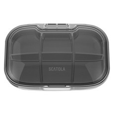 Lead home 透明便攜式藥丸維他命營養品藥盒 6格 黑色, 1個