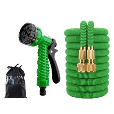 Kitchen Ire 高壓多功能噴射金屬魔術水管 + 7功能高壓噴水槍套組, 混合色, 1個