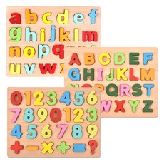OZ TOY 木製立體拼圖 數字+英文字母小寫+大寫, 1套, 78件