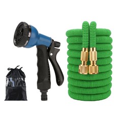 Kitchen Ireh 高壓多功能噴射金屬魔術水管 + 8功能高壓噴槍套組, 混合色, 1個