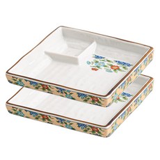 일본풍 나눔 회 접시 정사각형, 베이지 동백, 2개