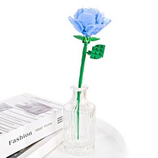 DIY花朵積木製作套組, 1個, 藍玫瑰