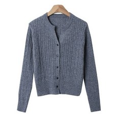 린다샵 여성용 루데블 라운드넥 꽈배기 패턴 베이직 가디건 cpcd3260k47